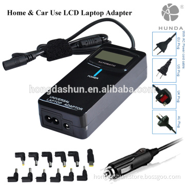 LCD board display 2 in 1 used home & car universal AC/DC laptop power adapter